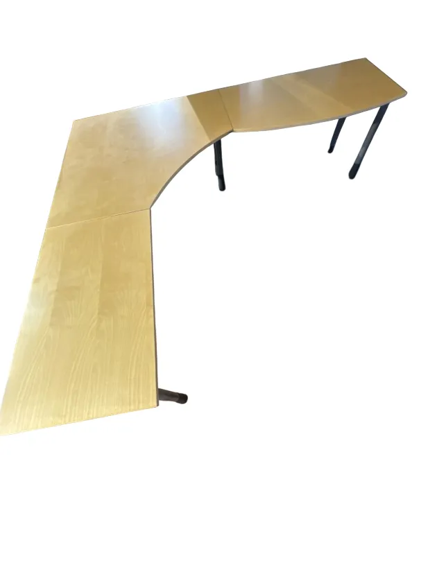 Kontorbord 120x120 med 2 forlengere 100 cm og 120 cm fra kinnarps - bilde 1