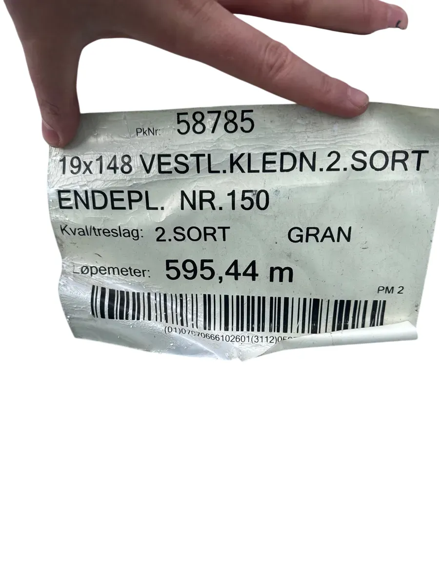 Vestlandskledning 19x148 mm Gran 2. sort pakke 595,44 lm - bilde 1