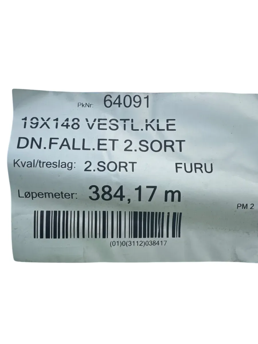 Vestlandskledning 19x148 Furu 2. sort pakke 384,17 lm - bilde 1