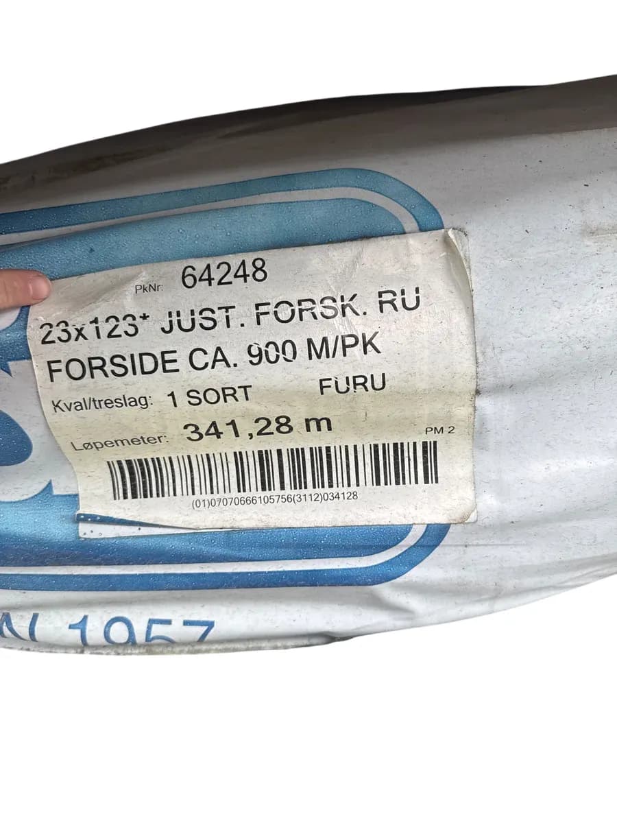 Justert forskaling furu 23x123 mm pakke 341,28 lm - bilde 1