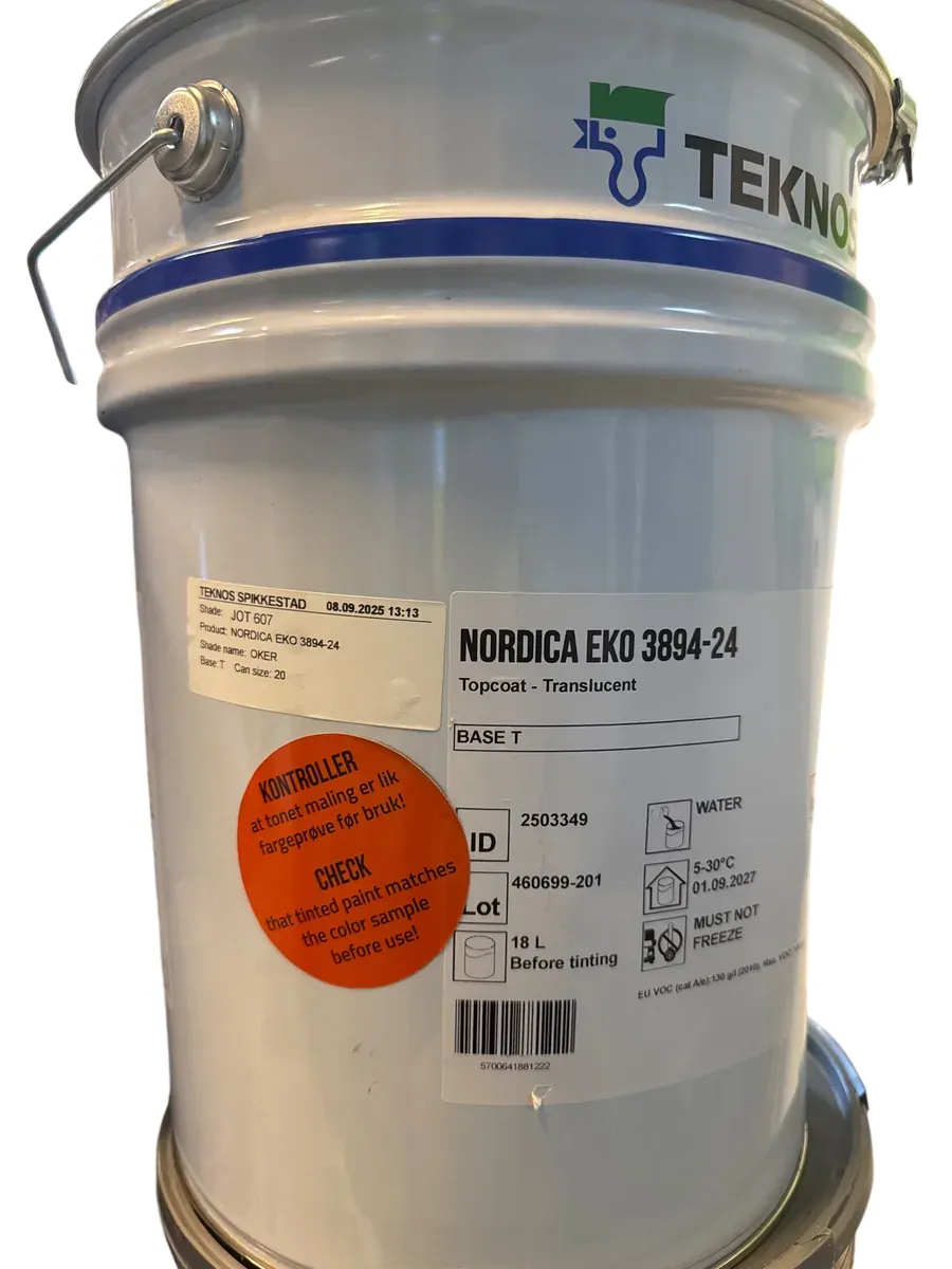 Teknos Nordica Eko 3894-24 Utendørs Maling 20L JOT607 - bilde 1