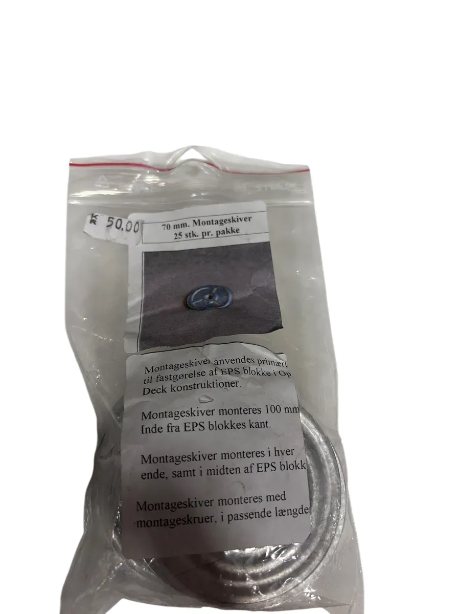 Montageskiver 70mm for EPS blokker, 25 stk. - bilde 1