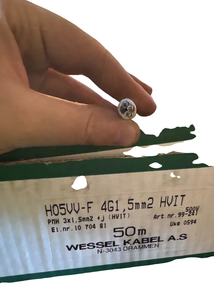 Wessel Kabel H05VV-F 4G1,5mm2 Hvit ca 40 m - bilde 1