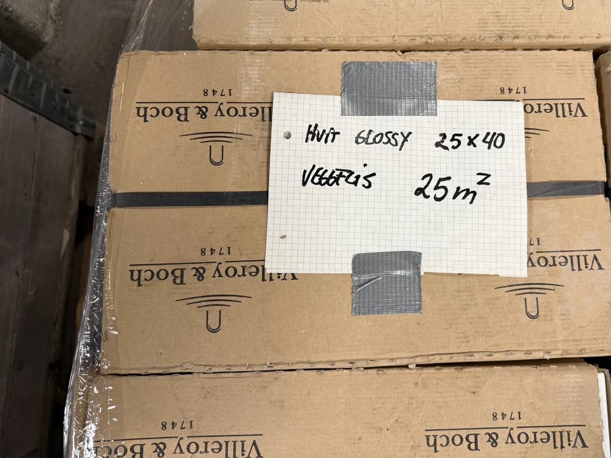 Villeroy & boch white glossy 25x40 20 kvm vegg - bilde 1