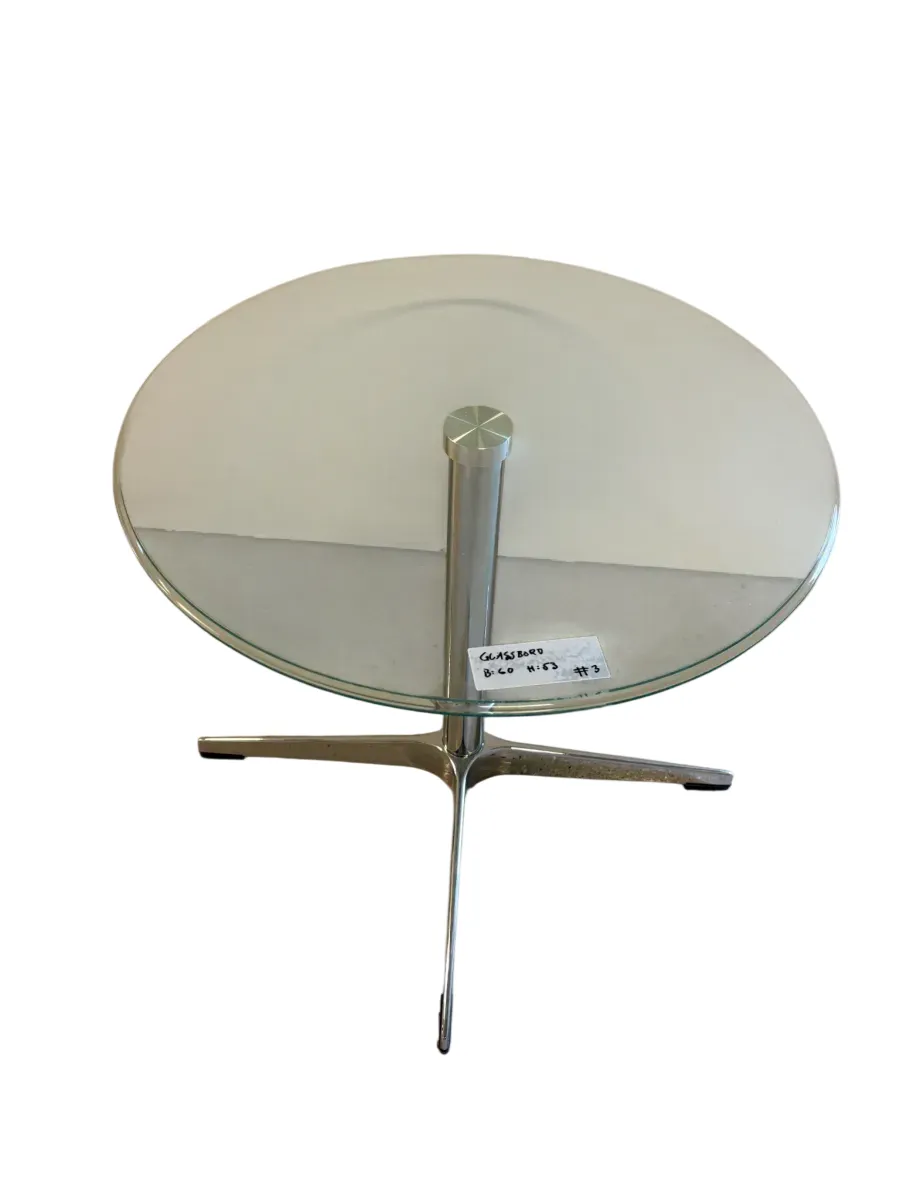 Rundt glassbord med krom understell - bilde 1