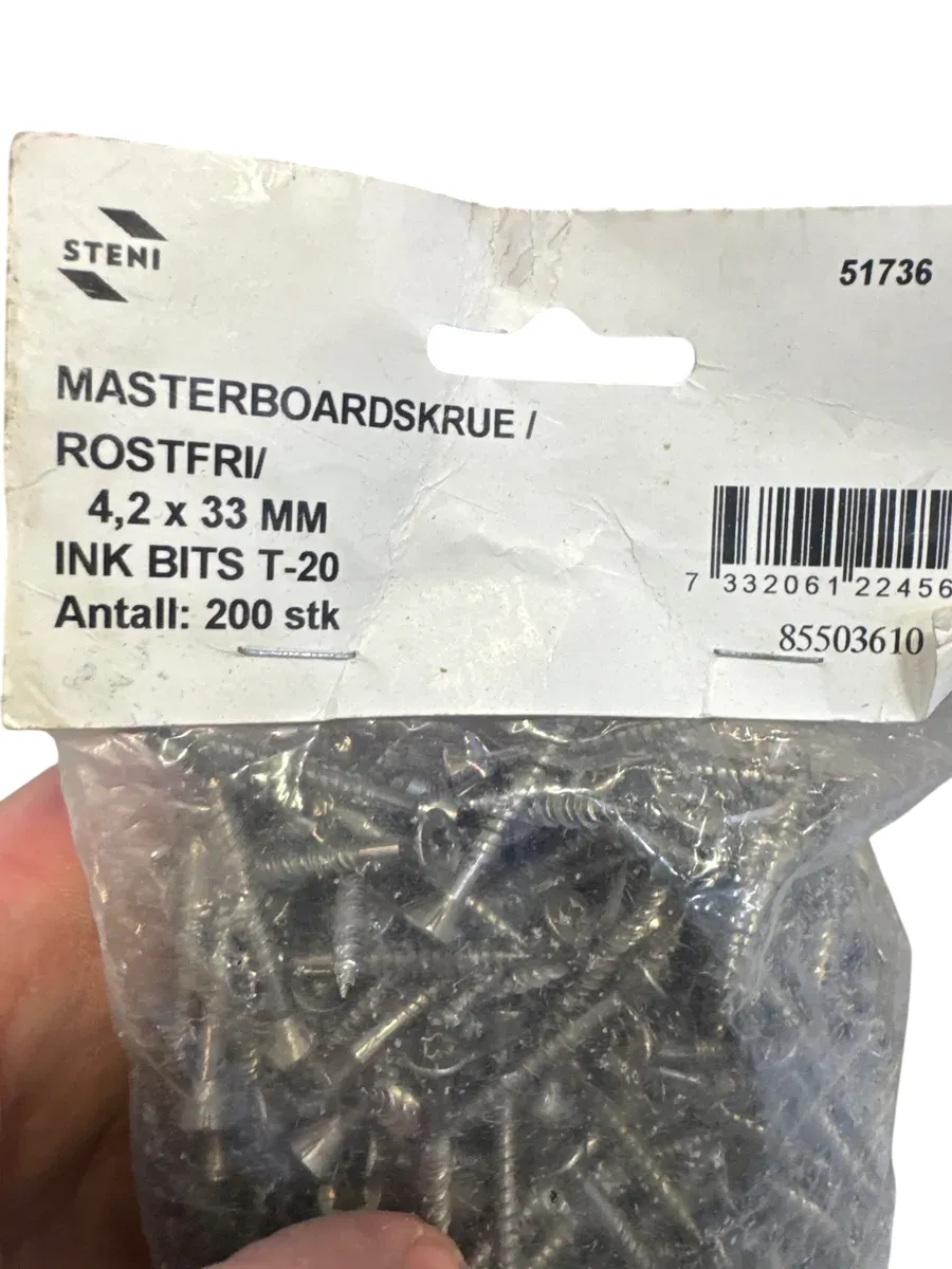 Steni Masterboardskrue Rustfri 4,2x33mm, 200 stk - bilde 1