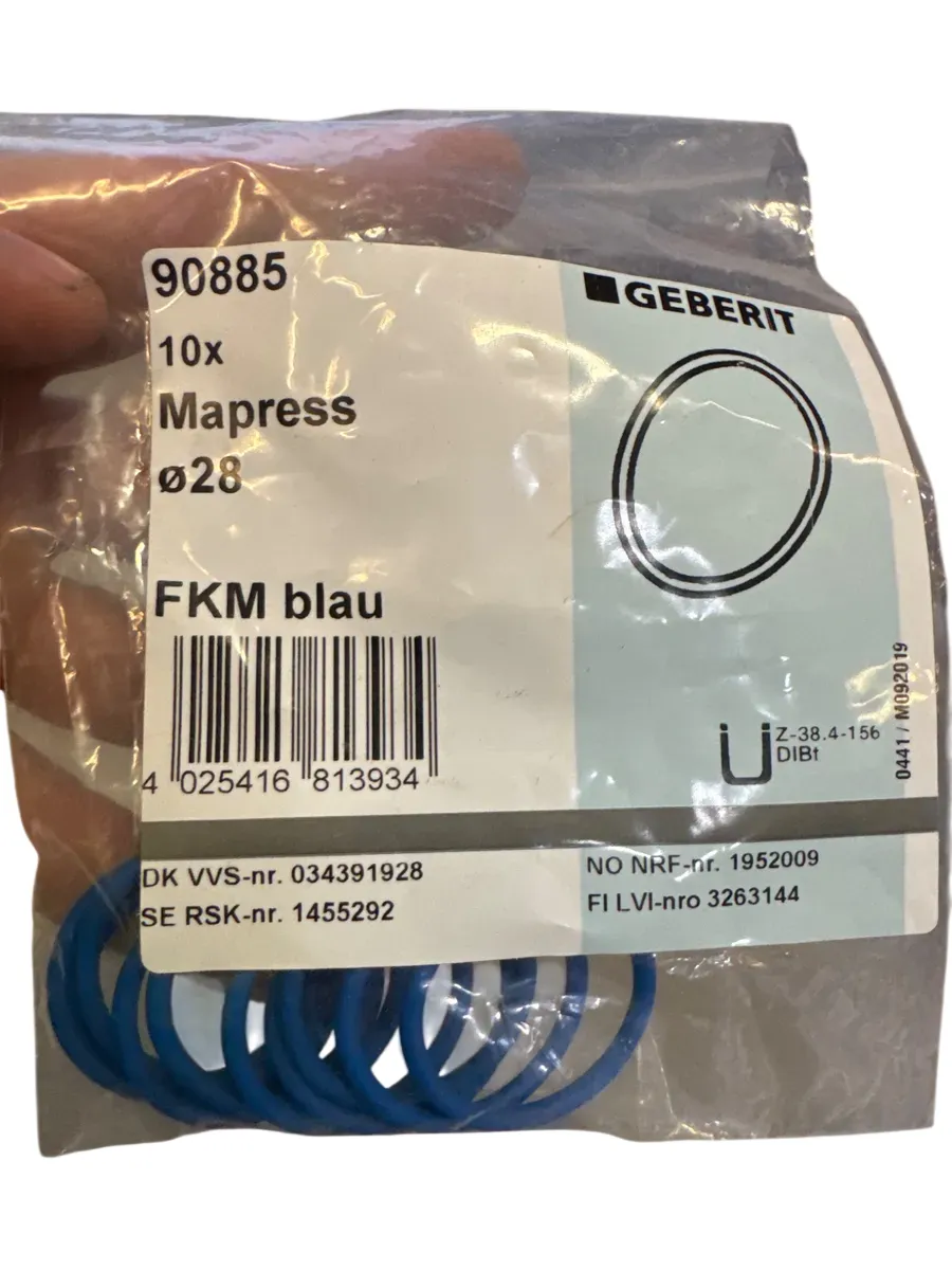 Geberit Mapress O-ring FKM blå Ø28 (10-pakning) - bilde 1
