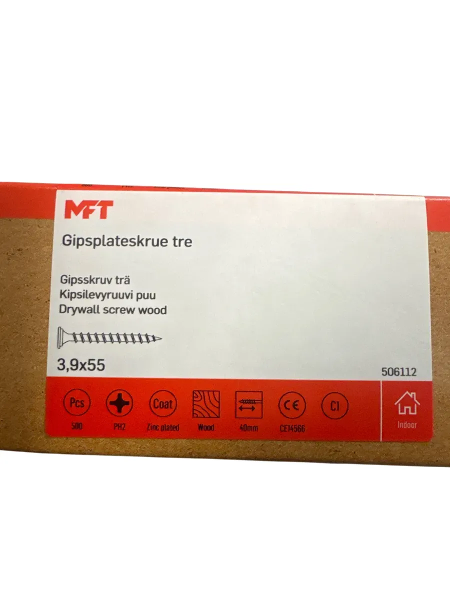 MFT Gipsskrue for tre 3,9x55mm, 500 stk - bilde 1