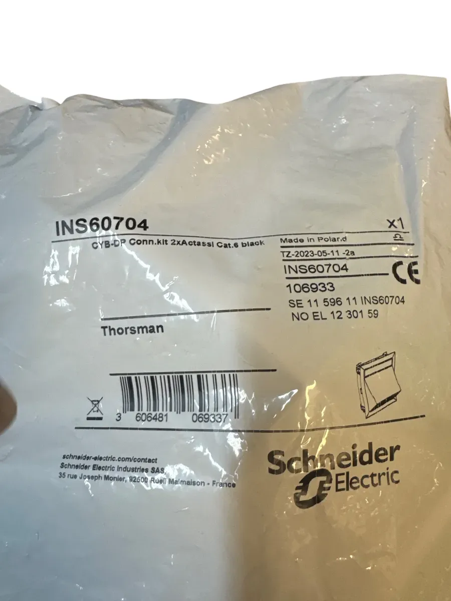 Schneider Electric Thorsman CYB-DP Tilkoblingssett 2xActassi Cat.6 Svart - bilde 1