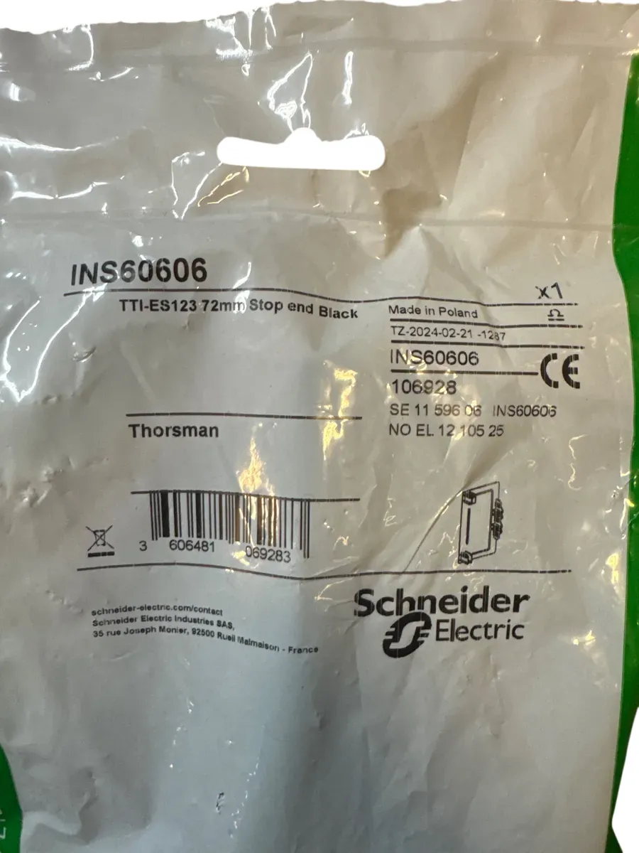 Schneider Electric Thorsman Endestykke TTI-ES123 72mm Svart - bilde 1