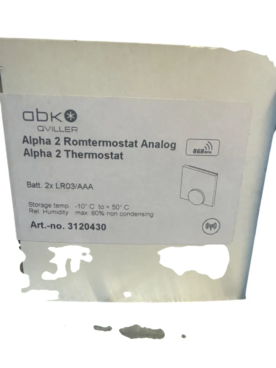 ABK Qviller Alpha 2 Trådløs Analog Romtermostat - bilde 1
