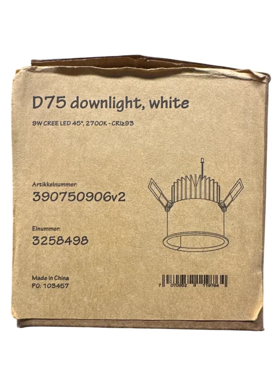 Nordesign D75 Downlight, Hvit - bilde 1