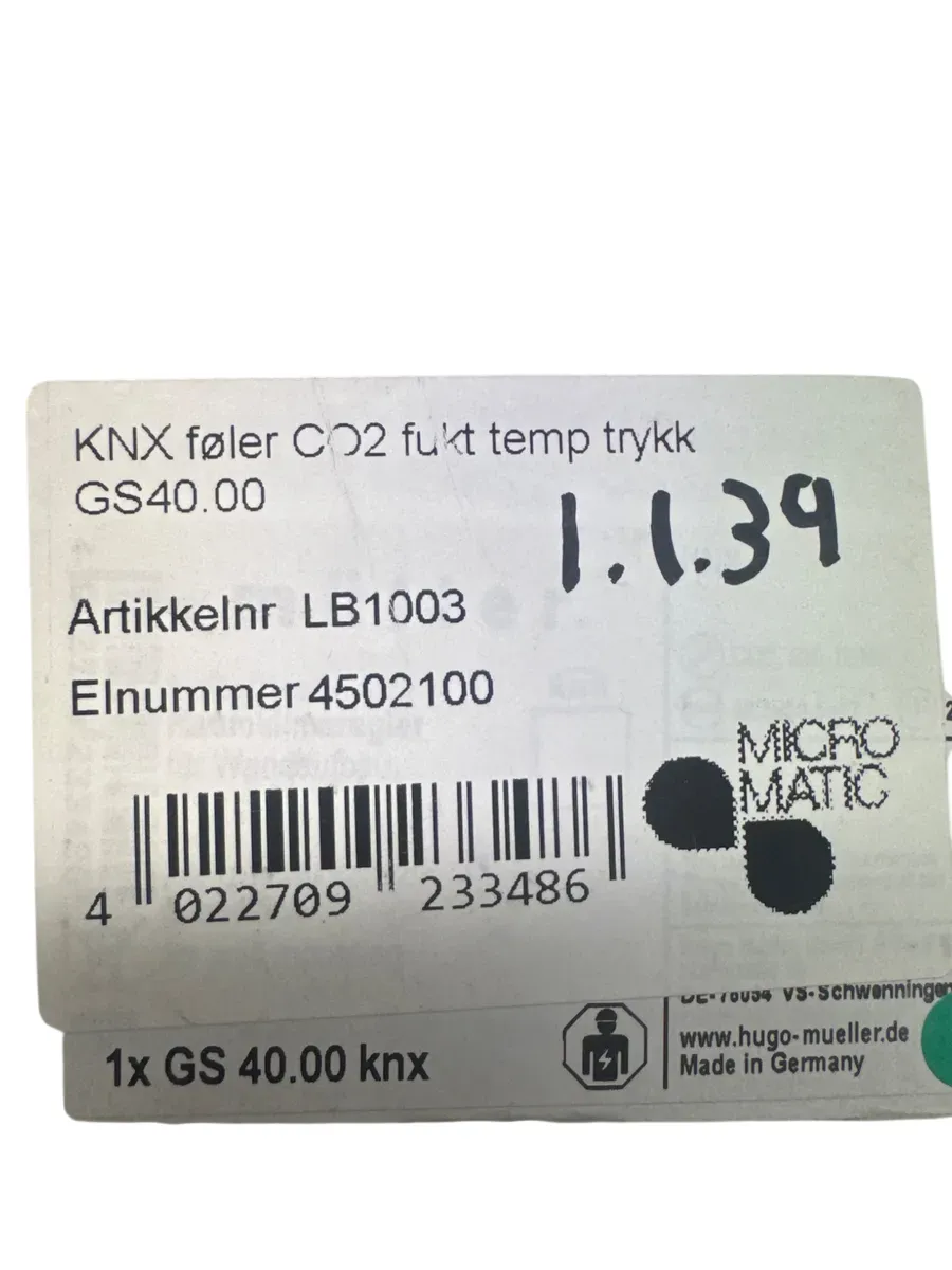 KNX CO2, Temperatur, Fuktighet og Trykksensor - bilde 1
