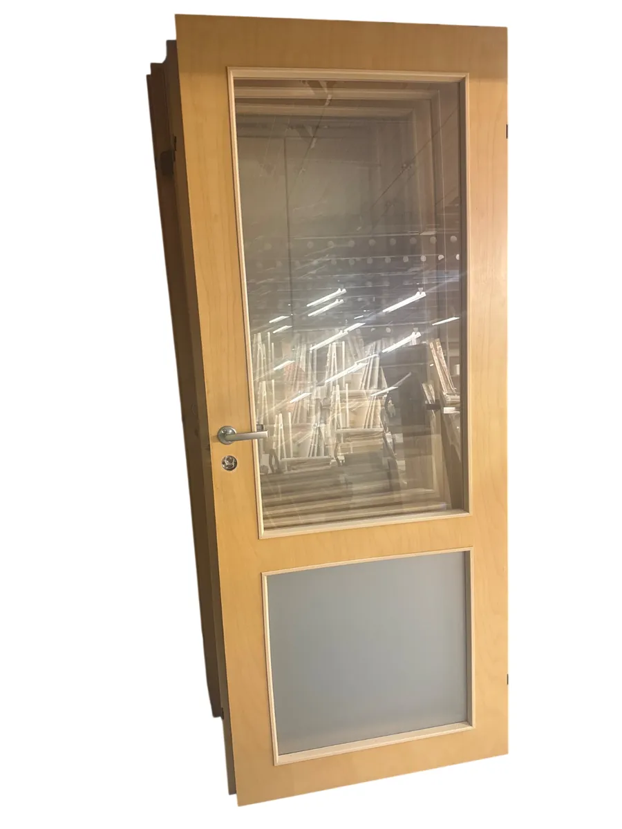 Systemdører med karm 90x210 2 glassfelt (ett frostet) - bilde 1