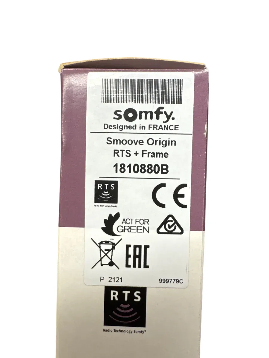 Somfy Smoove Origin RTS Veggbryter med Ramme - bilde 1