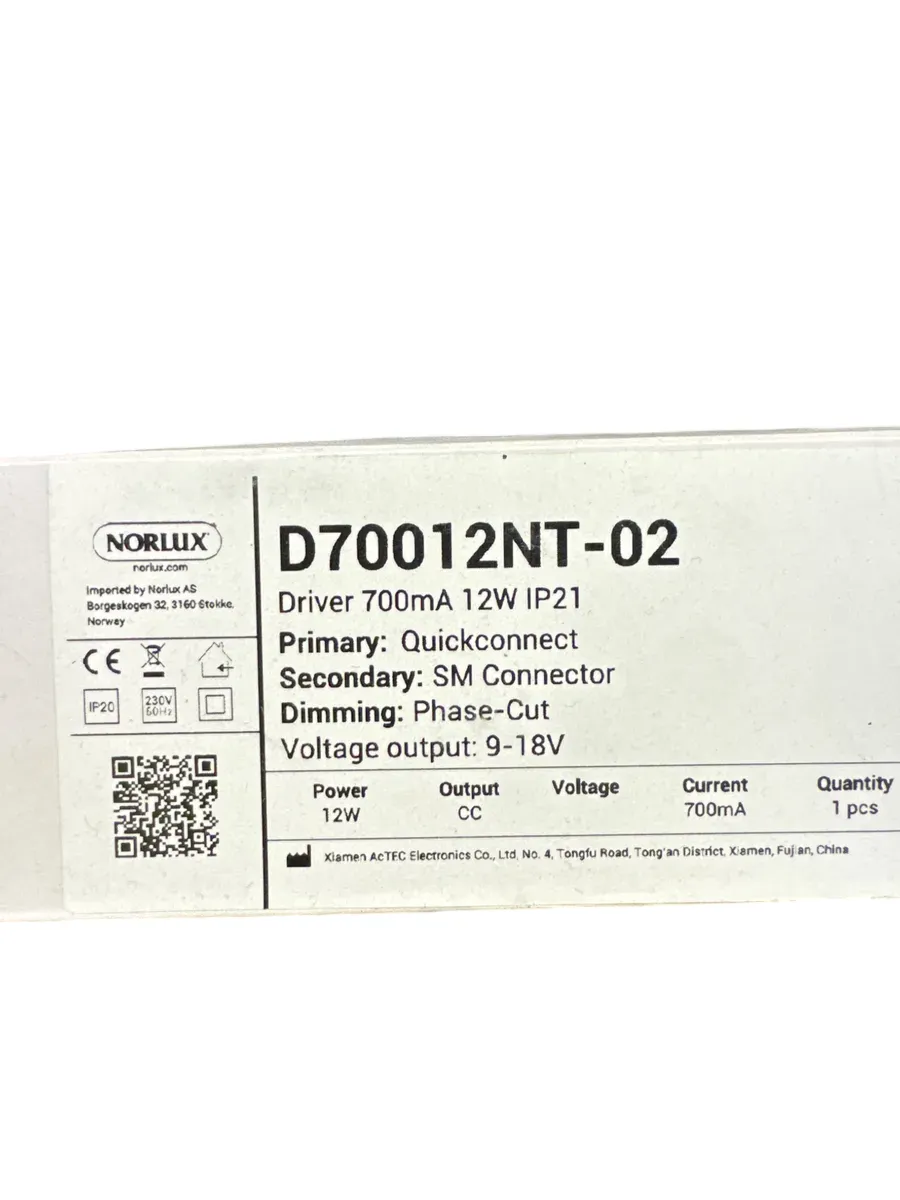 Norlux LED Driver 700mA 12W Phase-Cut - bilde 1