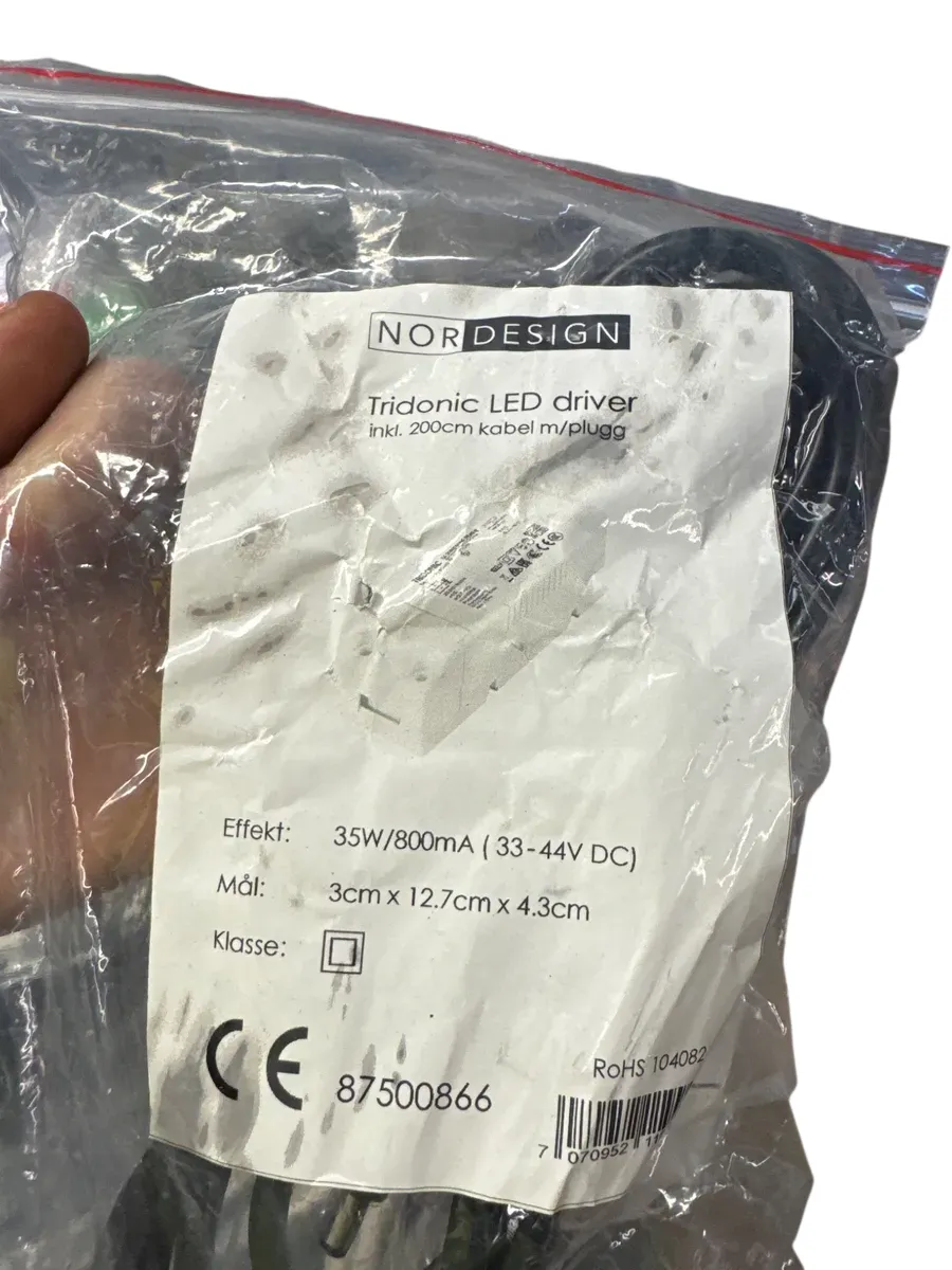 Tridonic LED driver 35W 800mA (33-44V DC) med kabel - bilde 1