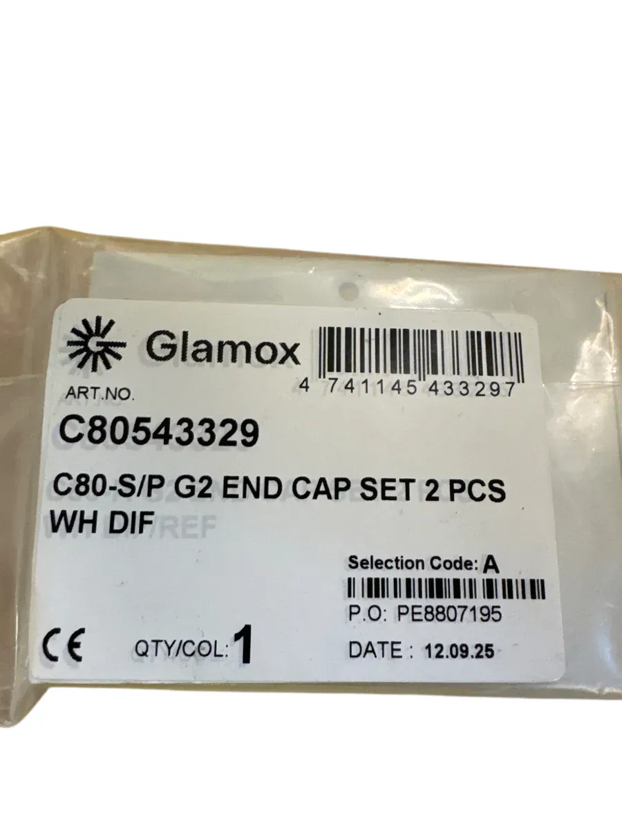 Glamox C80-S/P G2 Endestykkesett (2 stk) Hvit Diffusor - bilde 1