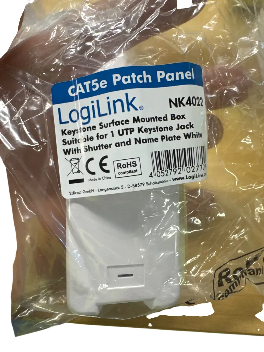 LogiLink CAT5e Keystone Overflatemontert Boks - bilde 1