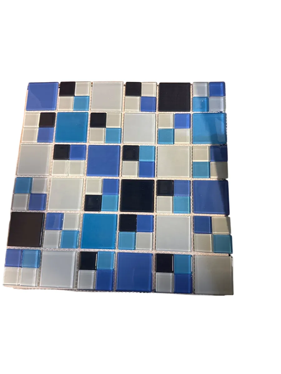 Glassmosaikkfliser Blå/Grå/Svart - bilde 1