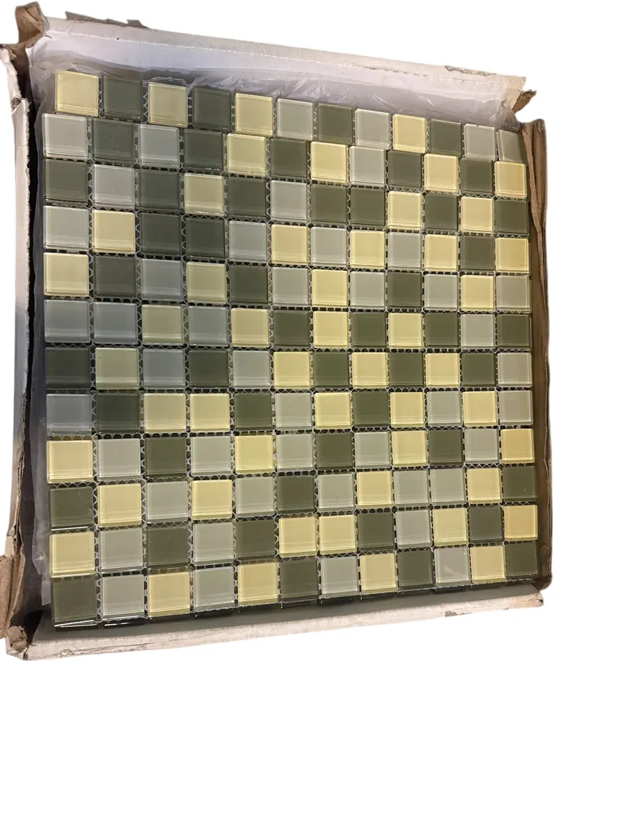 Glassmosaikkfliser 29,5x29,5 cm grønn - bilde 1
