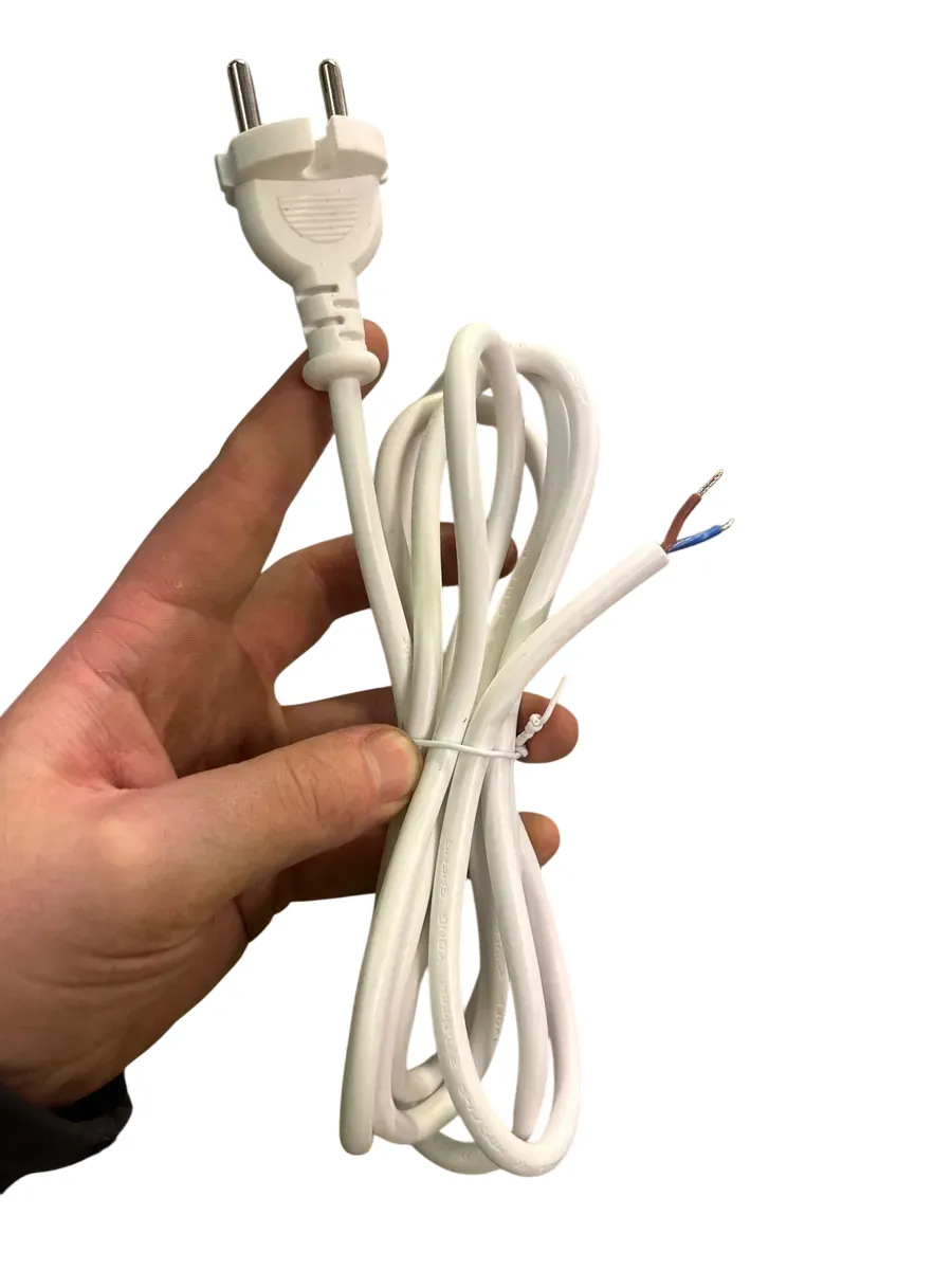 Strømkabel med Europlugg, 2x1.0mm², 2 meter - bilde 1