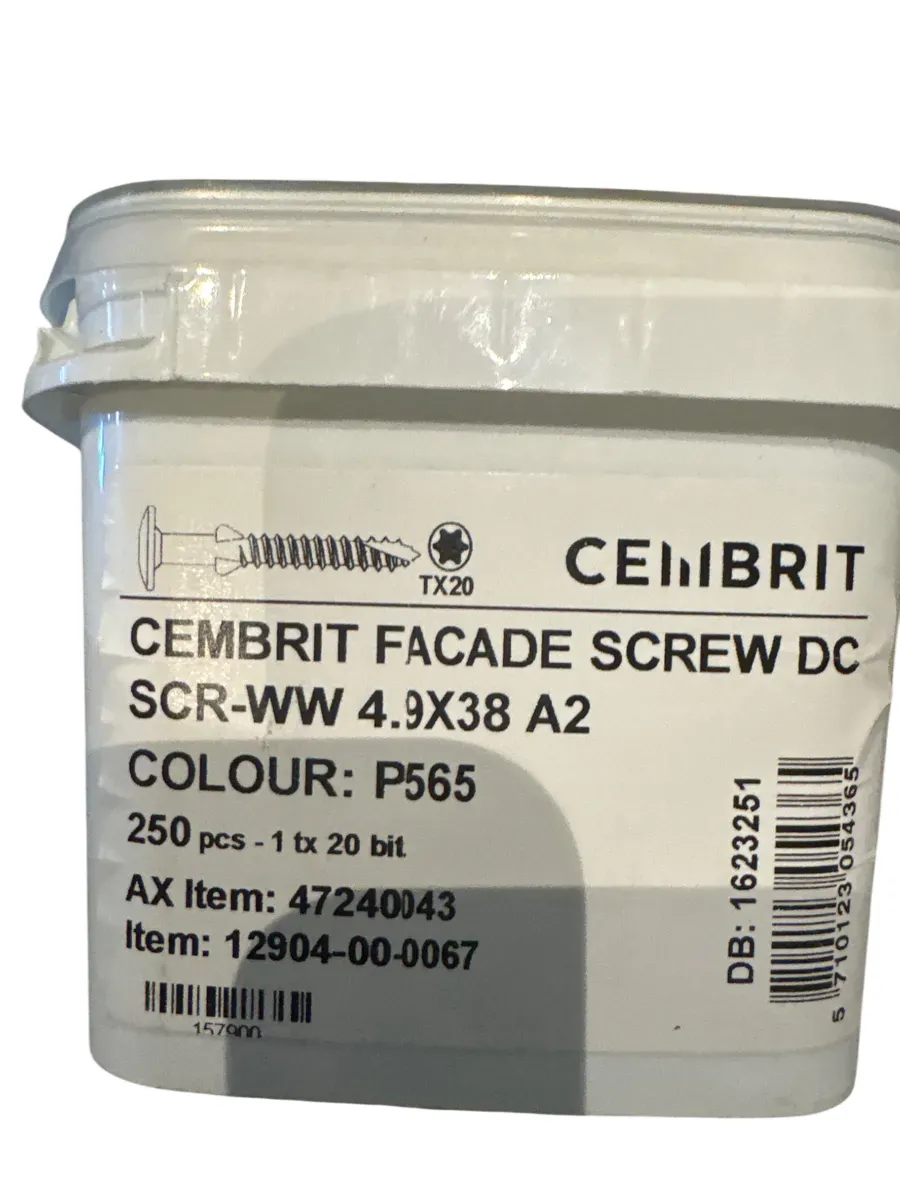 Cembrit Fasadeskrue DC SCR-WW 4.9x38 A2 P565 - bilde 1