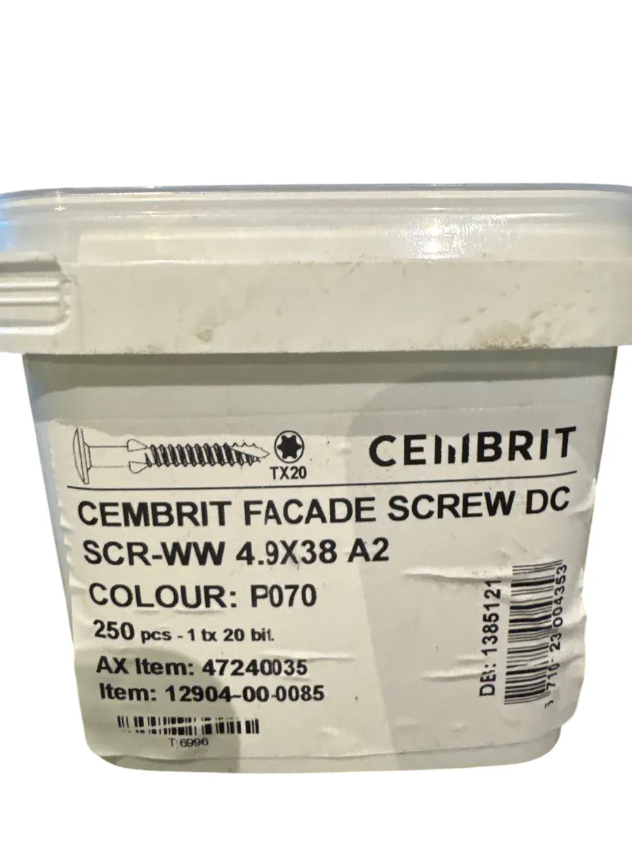 Cembrit Fasadeskrue DC SCR-WW 4.9x38 A2 P070 - bilde 1