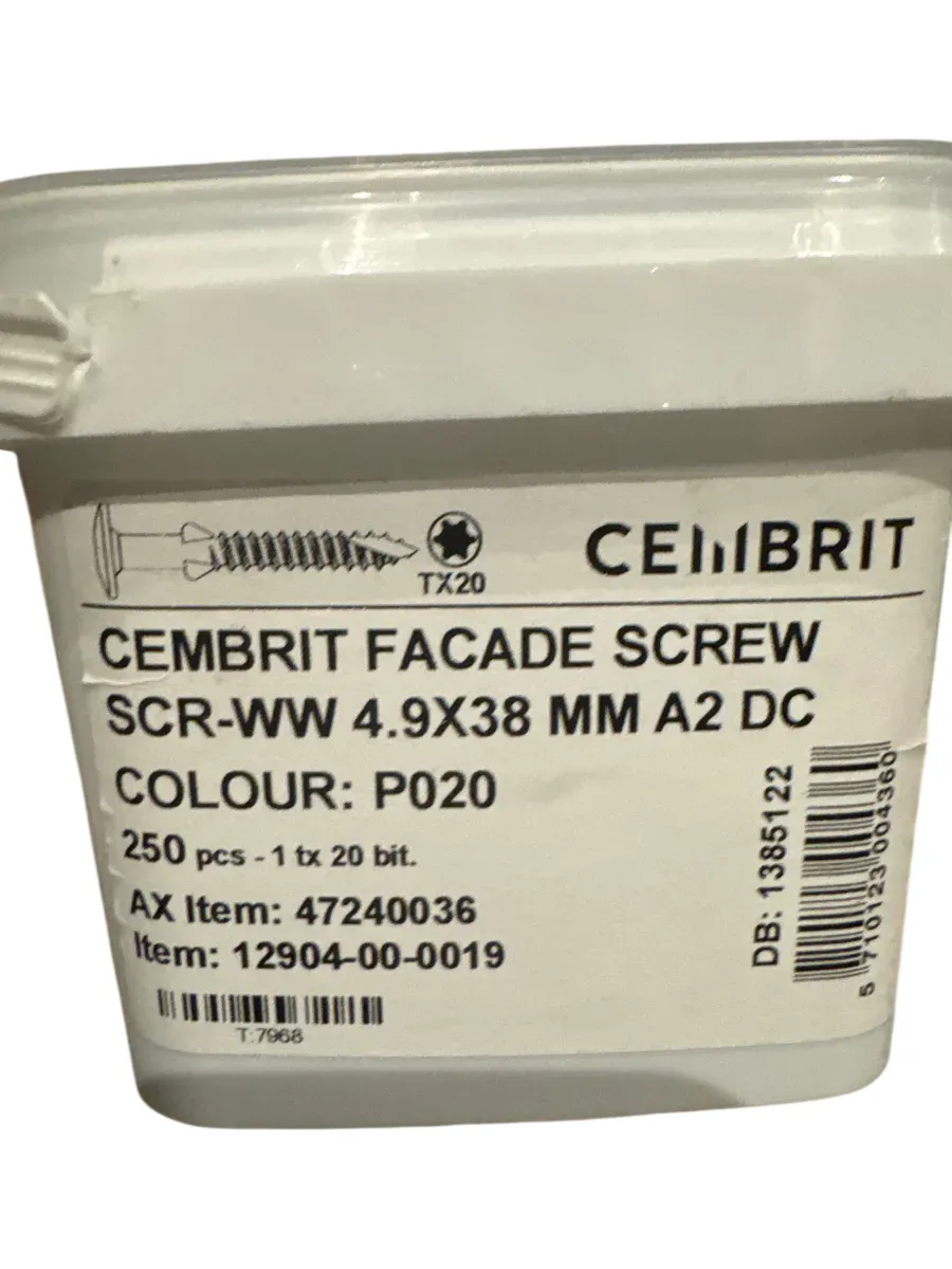 Cembrit Fasadeskrue SCR-WW 4.9x38mm A2 DC, 250 stk - bilde 1
