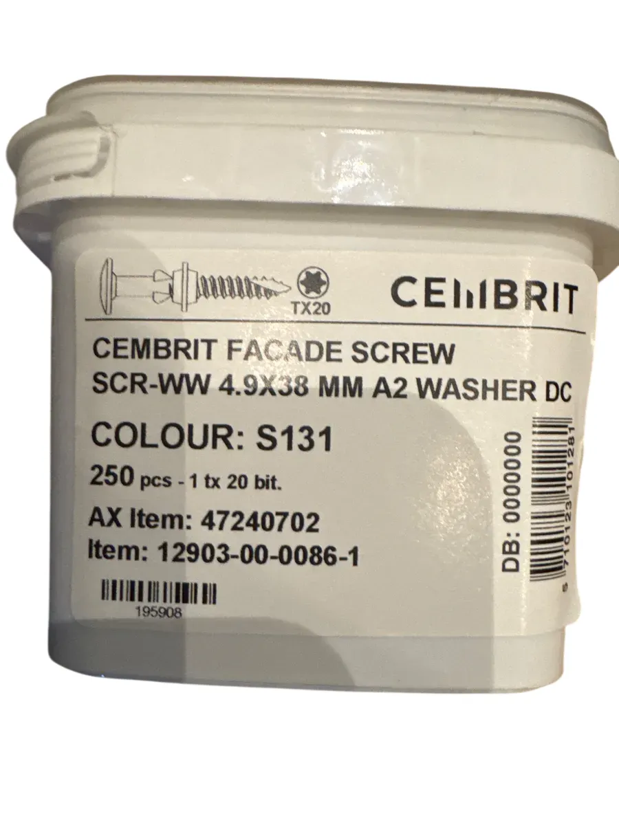 Cembrit Fasadeskrue SCR-WW 4.9x38mm A2 Washer DC S131 - bilde 1