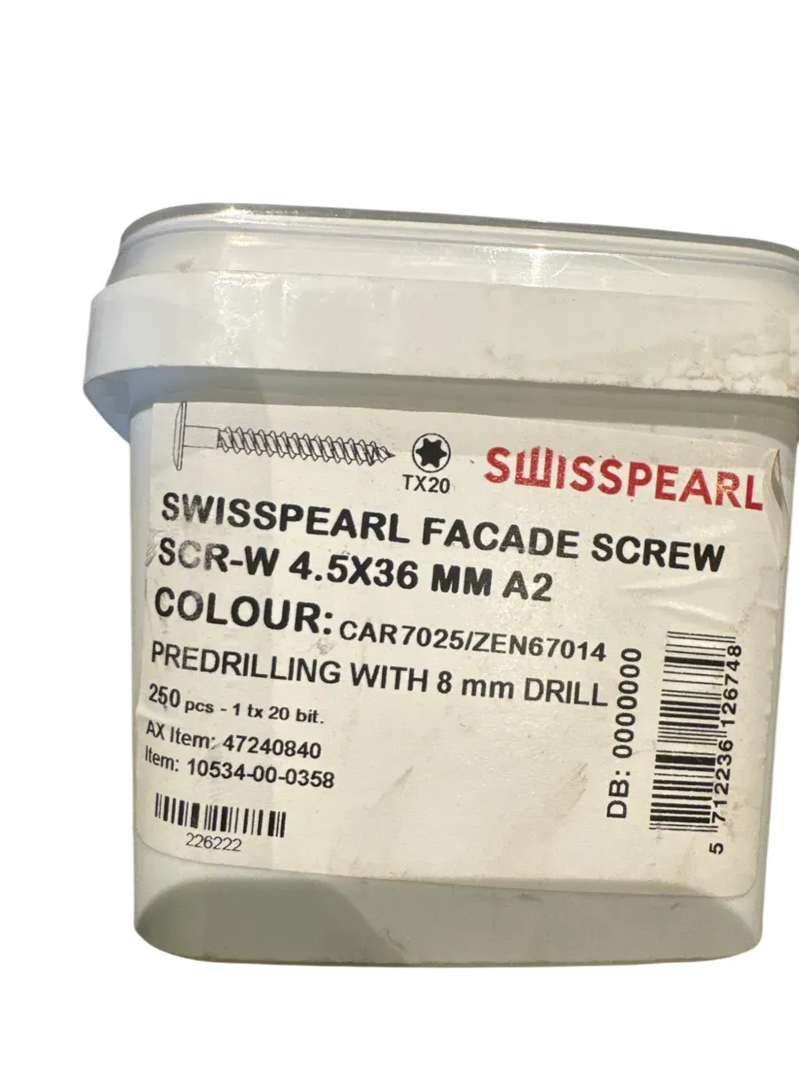 Swisspearl Fasadeskrue SCR-W 4.5x36 mm A2 - bilde 1