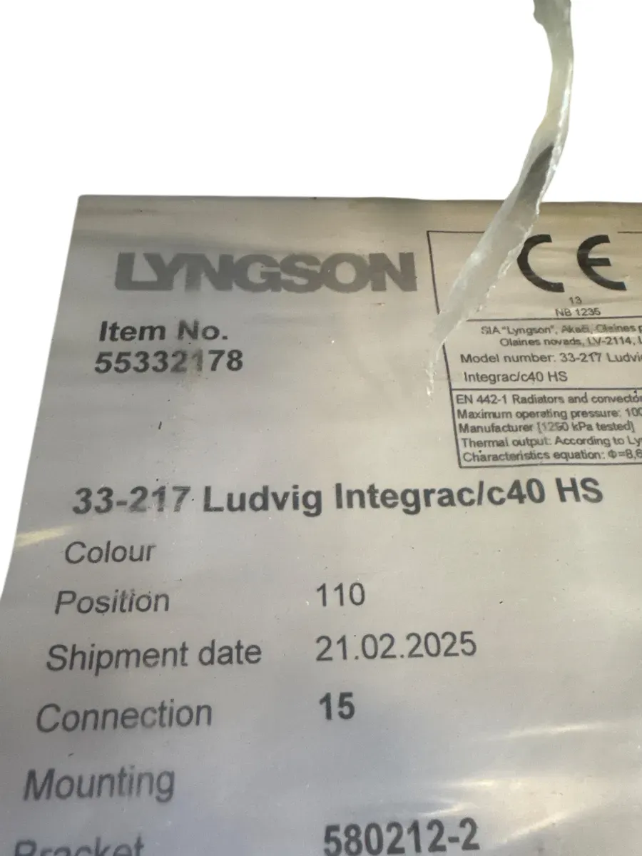 Lyngson Ludvig Integrac/c40 HS Radiator Type 33-217 - bilde 1