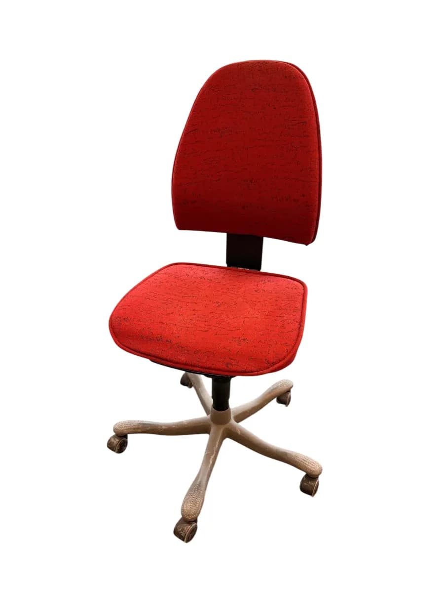 Ergonomisk Kontorstol i Rødt Stoff - bilde 1