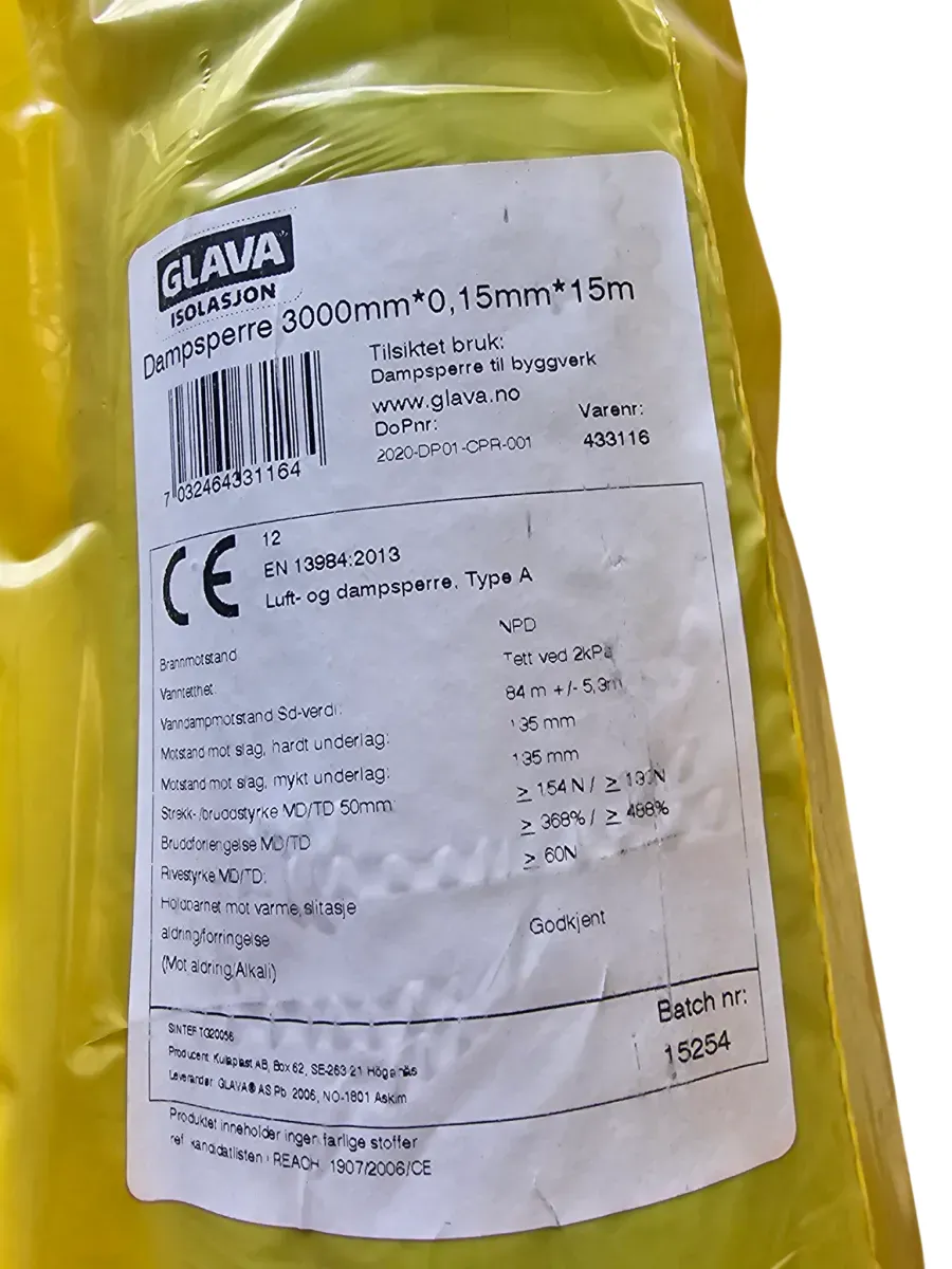 Glava Dampsperre 0,15mm x 3m x 15m - bilde 1