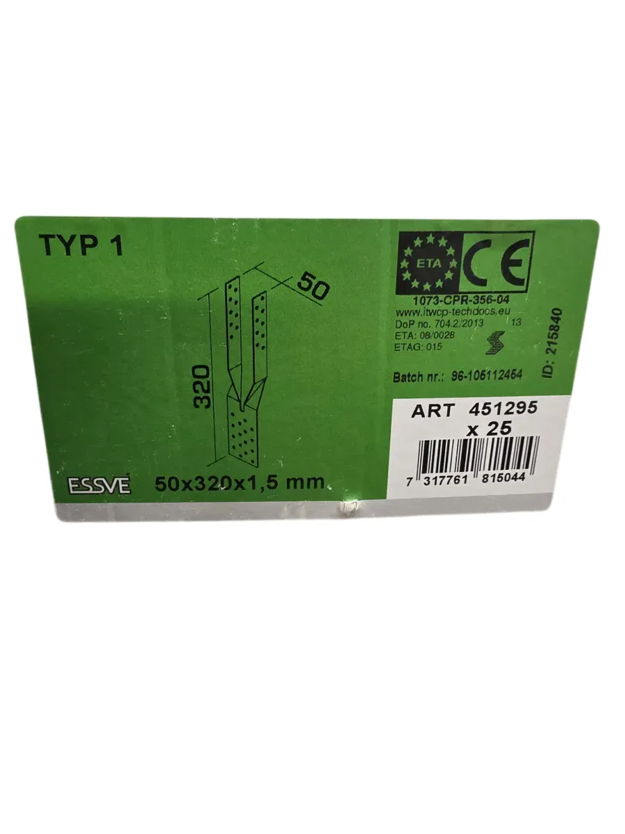 ESSVE Bjelkesko Type 1, 50x320x1,5 mm - bilde 1