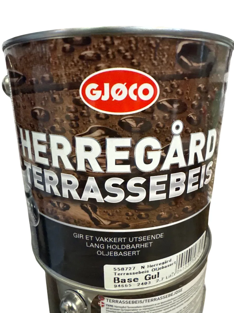 Gjøco Herregård Terrassebeis Base Gul 2.7L - bilde 1