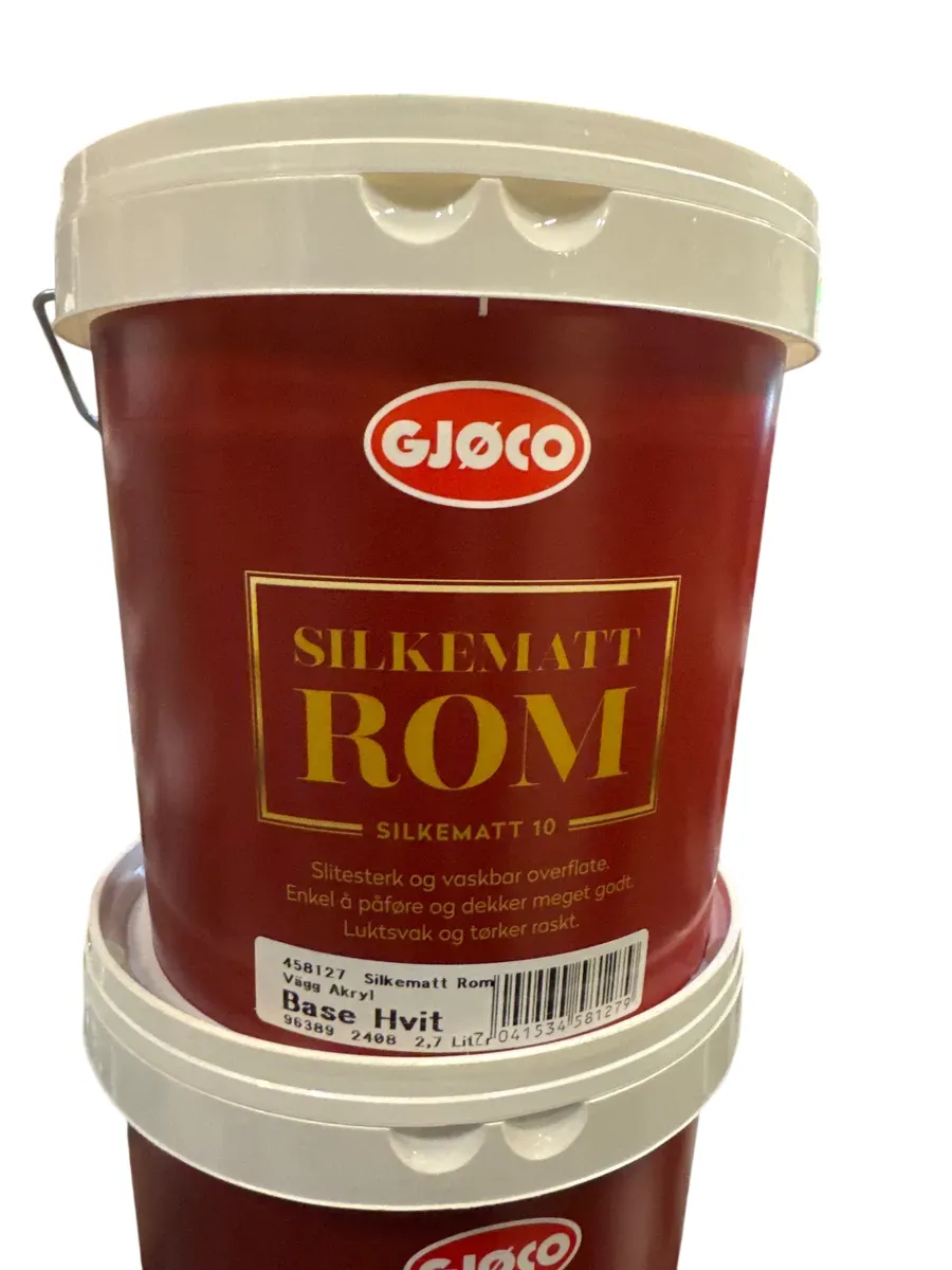 Gjøco Silkematt Rom Base Hvit 2,7 liter - bilde 1