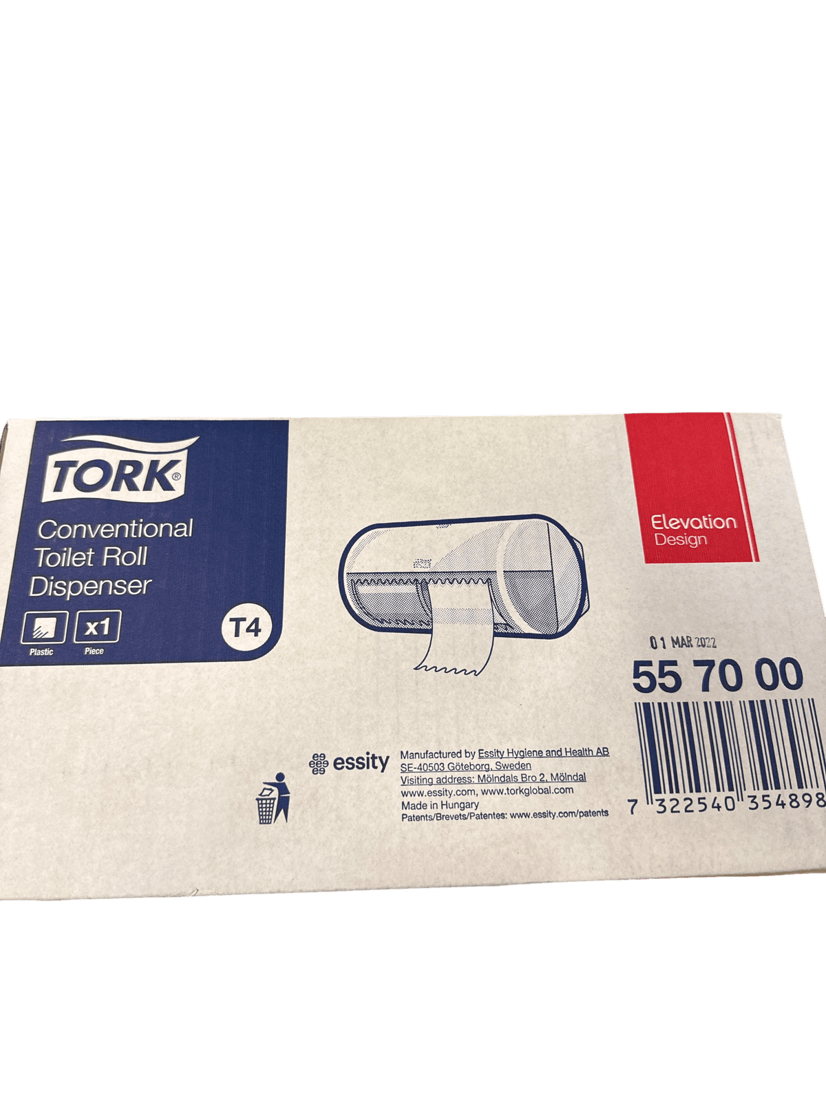 Tork toalettpapir dispenser T4 hvit - bilde 1