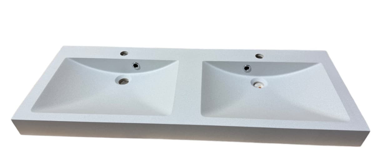 Saga dobbel vaskeservant 120cm hvit - bilde 1