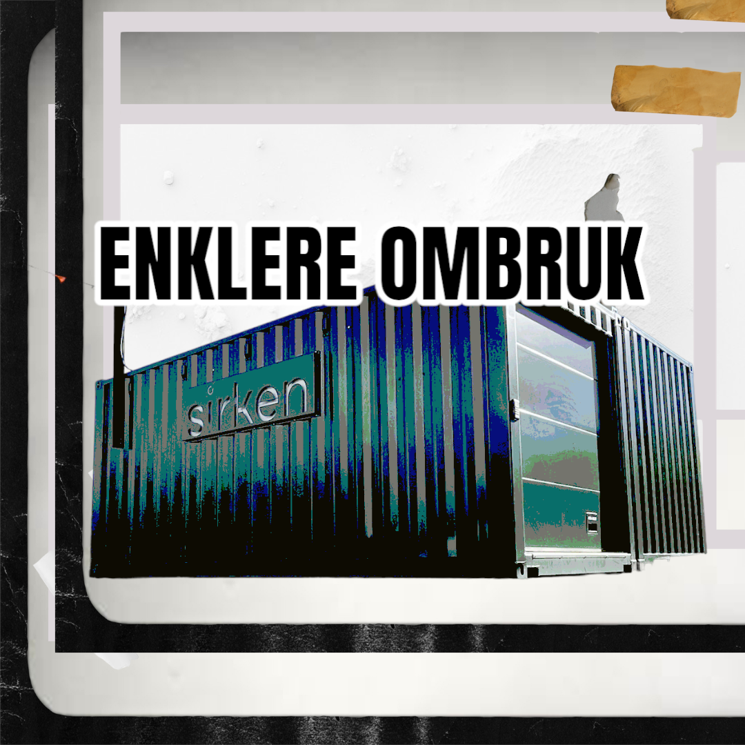 Enklere ombruk i tekst foran sirken shop